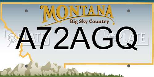A72AGQ Montana License Plate