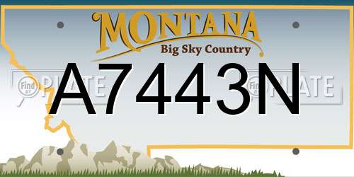 A7443N Montana License Plate