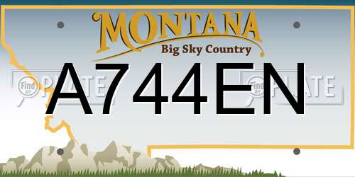 A744EN Montana License Plate