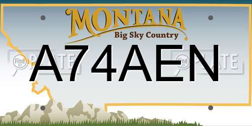 A74AEN Montana License Plate