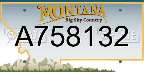 A758132 Montana License Plate