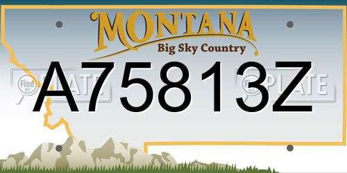A75813Z Montana License Plate
