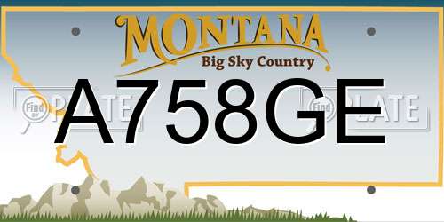 A758GE Montana License Plate