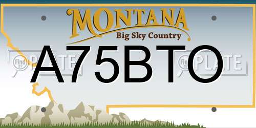 A75BTO Montana License Plate