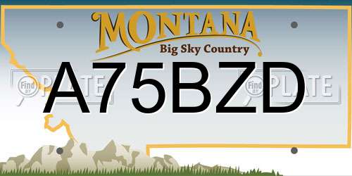 A75BZD Montana License Plate