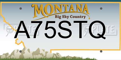 A75STQ Montana License Plate