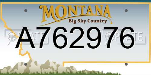A762976 Montana License Plate