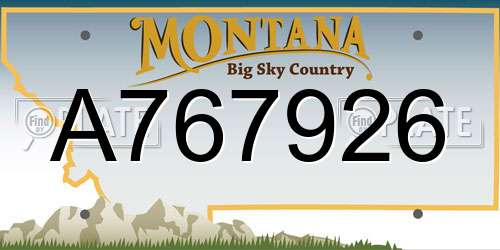 A767926 Montana License Plate