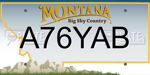 A76YAB Montana License Plate
