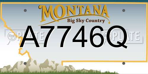 A7746Q Montana License Plate