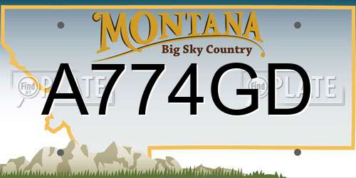A774GD Montana License Plate