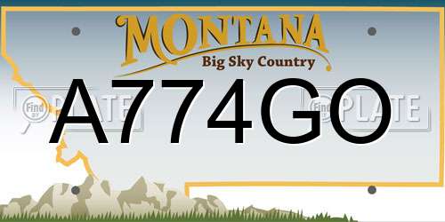 A774GO Montana License Plate