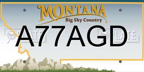 A77AGD Montana License Plate
