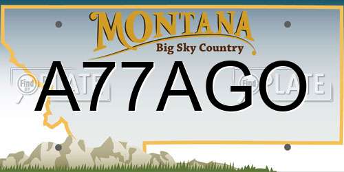 A77AGO Montana License Plate