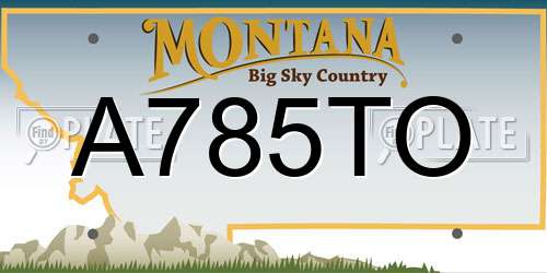 A785TO Montana License Plate