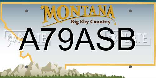 A79ASB Montana License Plate
