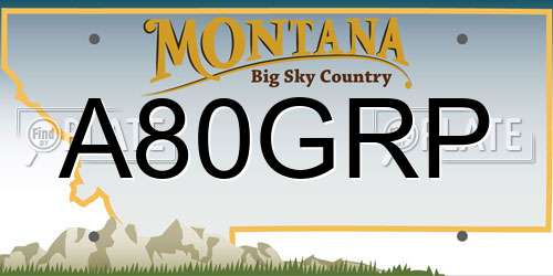 A80GRP Montana License Plate