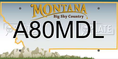 A80MDL Montana License Plate