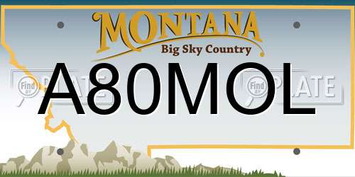 A80MOL Montana License Plate