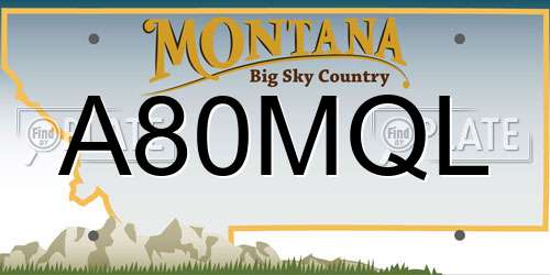 A80MQL Montana License Plate
