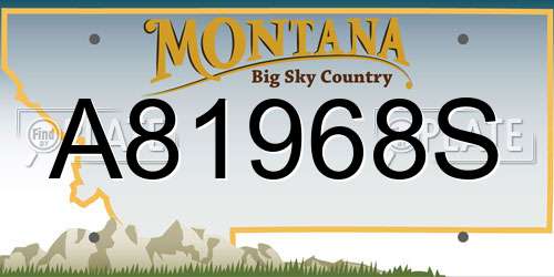 A81968S Montana License Plate