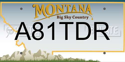 A81TDR Montana License Plate