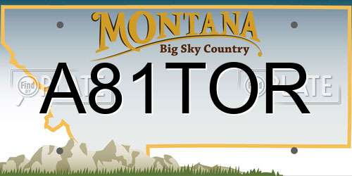 A81TOR Montana License Plate