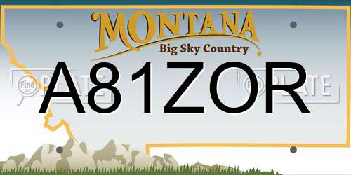 A81ZOR Montana License Plate