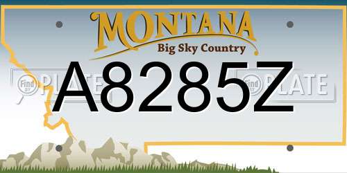 A8285Z Montana License Plate