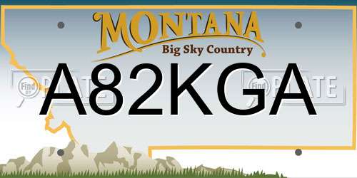 A82KGA Montana License Plate