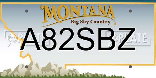 A82SBZ Montana License Plate