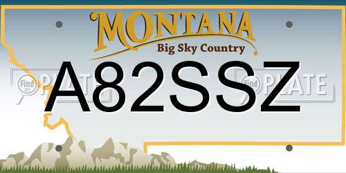 A82SSZ Montana License Plate
