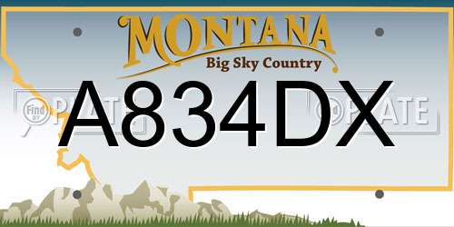 A834DX Montana License Plate