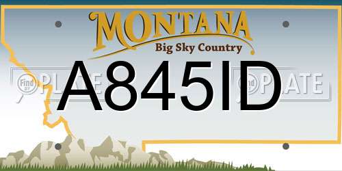 A845ID Montana License Plate
