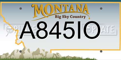 A845IO Montana License Plate