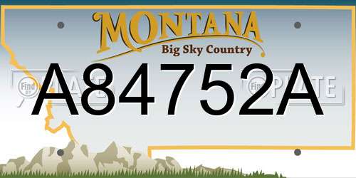 A84752A Montana License Plate