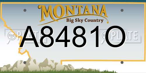 A8481O Montana License Plate