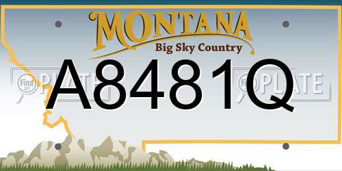 A8481Q Montana License Plate