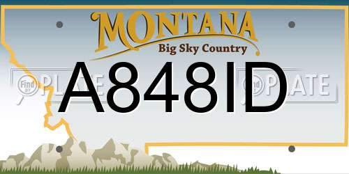 A848ID Montana License Plate