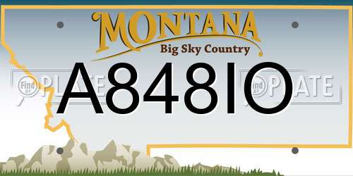 A848IO Montana License Plate