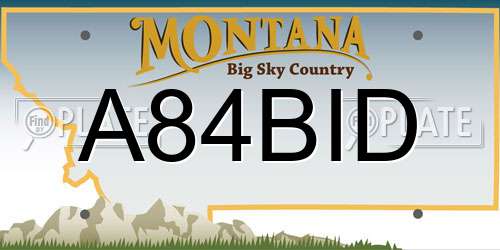 A84BID Montana License Plate