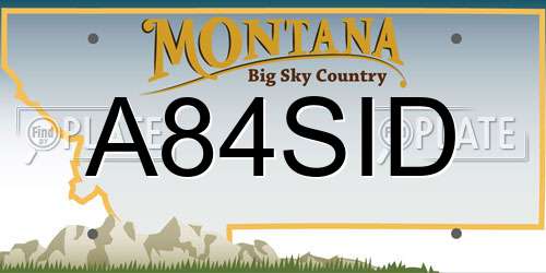 A84SID Montana License Plate