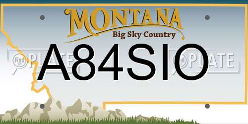 A84SIO Montana License Plate