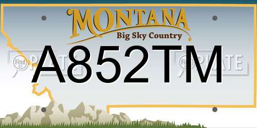 A852TM Montana License Plate