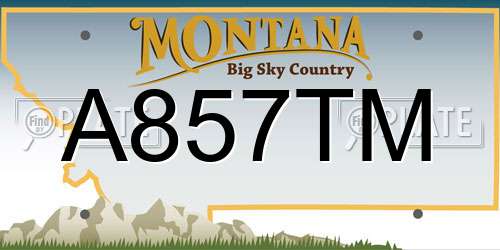 A857TM Montana License Plate