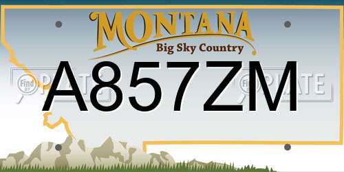 A857ZM Montana License Plate