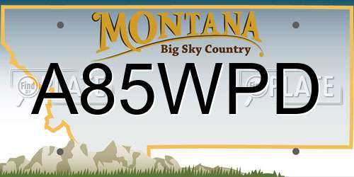 A85WPD Montana License Plate