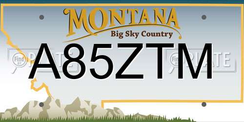 A85ZTM Montana License Plate