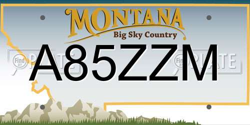 A85ZZM Montana License Plate