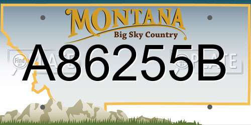 A86255B Montana License Plate